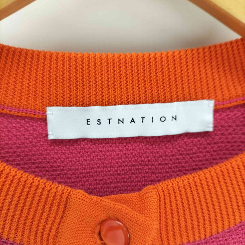 エストネーション ESTNATION バイカラー クルーネック カーディガン レディース JPN:38