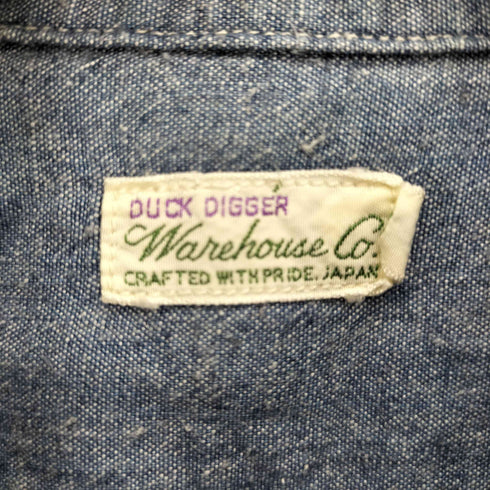 ウエアハウス WAREHOUSE 日本製 三角ポケットS/S シャンブレー シャツ メンズ 38