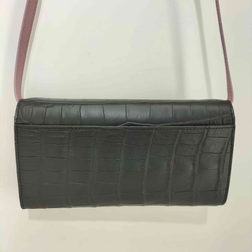 ロダニア RODANIA マットクロコダイル ショルダーウォレット 長財布 レディース