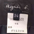 アニエスベー agnes b. フランス製 切り替え ボーダー フェイク レザー ショート スカート レディース FR:34