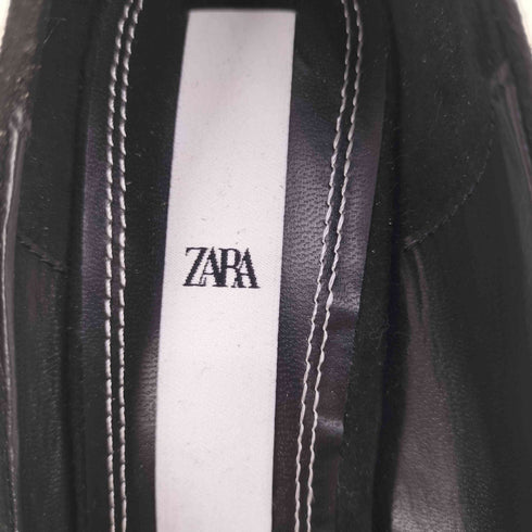 ザラ ZARA ポインテッドトゥ マーブル チャンキーヒール パンプス レディース JPN:38
