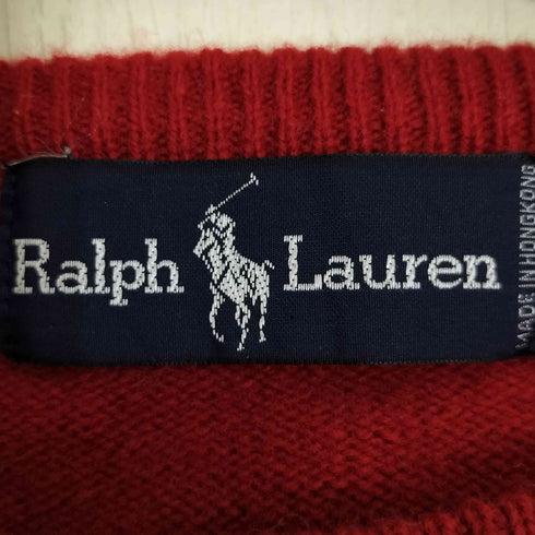 ラルフローレン RALPH LAUREN 90S ポニー刺繍 ウール クルネック ニット セーター メンズ import:L