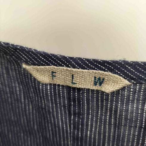 フォグリネンワーク fog linen work かすり ストライプ リネン100% ミディアムスリーブ ワンピース レディース