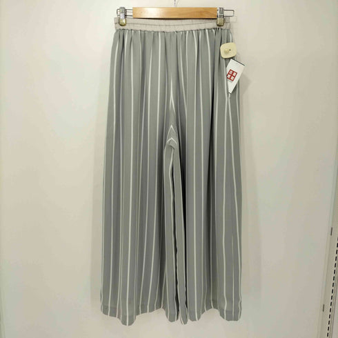 GREENWICH AVENUE ポリエステル ストライプ ワイド パンツ レディース 9