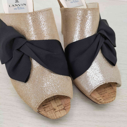 ランバンオンブルー LANVIN en Bleu リボンモチーフミュール レディース 24