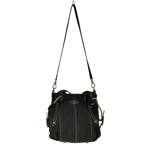 トッズ TOD’S ロゴ刻印 ウール 2WAY ショルダーバッグ レディース