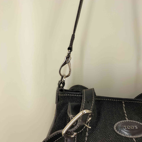 トッズ TOD’S ロゴ刻印 ウール 2WAY ショルダーバッグ レディース