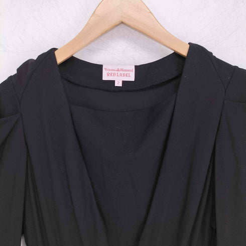 ヴィヴィアンウエストウッドレッドレーベル Vivienne Westwood RED LABEL オーヴ刺繍 ドレープ ミニワンピース レディース JPN:2