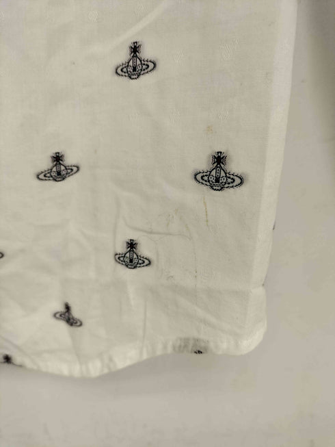 ヴィヴィアンウエストウッドレッドレーベル Vivienne Westwood RED LABEL オーブ総刺繍 タイ付きブラウス レディース JPN:2