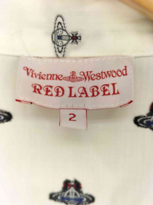 ヴィヴィアンウエストウッドレッドレーベル Vivienne Westwood RED LABEL オーブ総刺繍 タイ付きブラウス レディース JPN:2