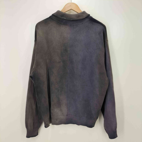 ザラ ZARA Washed Textured Stitch Polo Shirt メンズ import:M