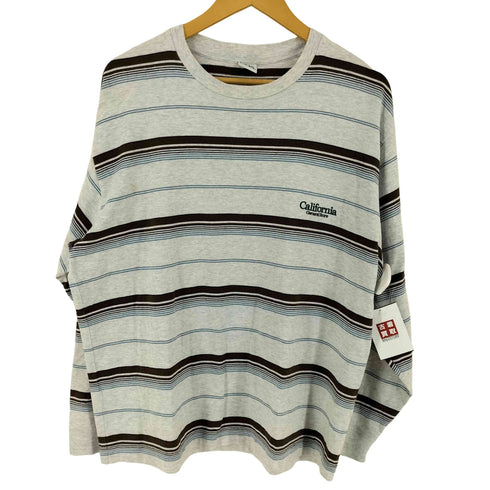 California General Store オーガニックコットン ボーダー ロングスリーブ Tシャツ メンズ L