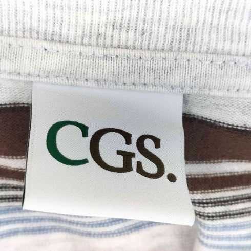 California General Store オーガニックコットン ボーダー ロングスリーブ Tシャツ メンズ L
