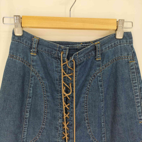ヒステリックグラマー HYSTERIC GLAMOUR ドローコード バックスリット デニム ロングスカート レディース FREE
