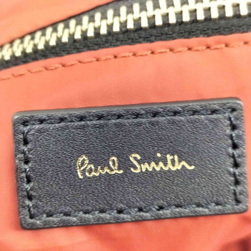 ポールスミス Paul Smith ロゴ刻印 レザー切替 ナイロンバックパック メンズ