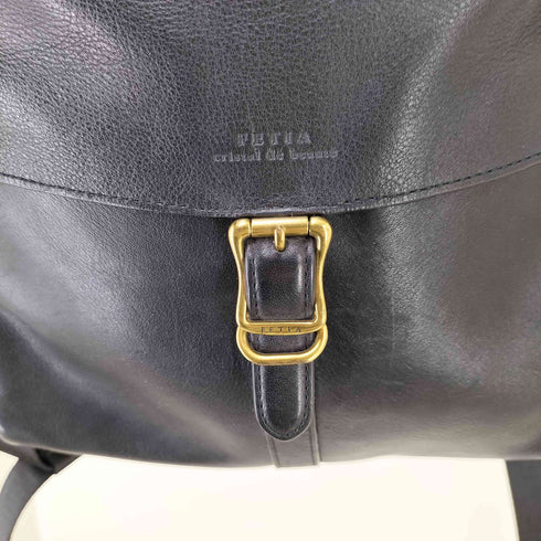 FETIA ライロアシリーズ ロゴ刻印 レザー バックパック メンズ