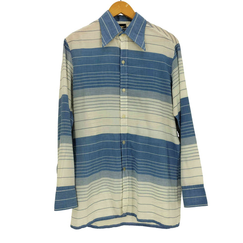 TRIOLA 70S~80S マルチストライプ レギュラーカラーシャツ メンズ