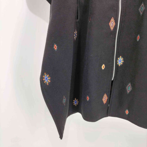 デシグアル Desigual 刺繍とファスナー付きポンチョ レディース