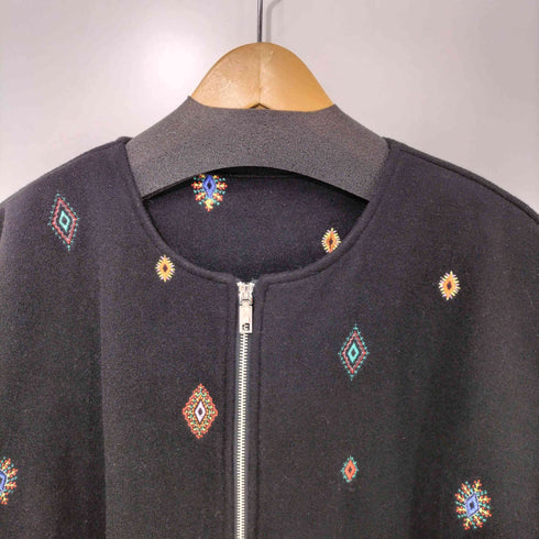 デシグアル Desigual 刺繍とファスナー付きポンチョ レディース