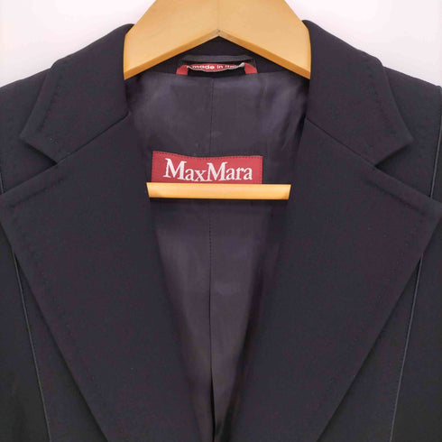 マックスマーラステュディオ MAX MARA STUDIO イタリア製 パイピングデザイン パワーショルダー 1B テーラードジャケット レディース J36