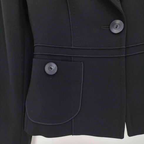 マックスマーラステュディオ MAX MARA STUDIO イタリア製 パイピングデザイン パワーショルダー 1B テーラードジャケット レディース J36