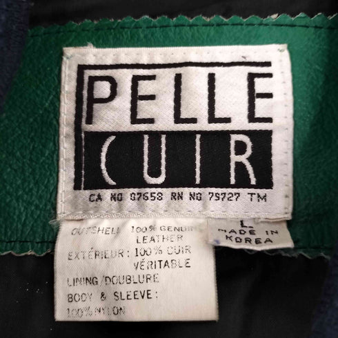 PELLE CUIR マルチパターン レザー ボンバージャケット メンズ import:L
