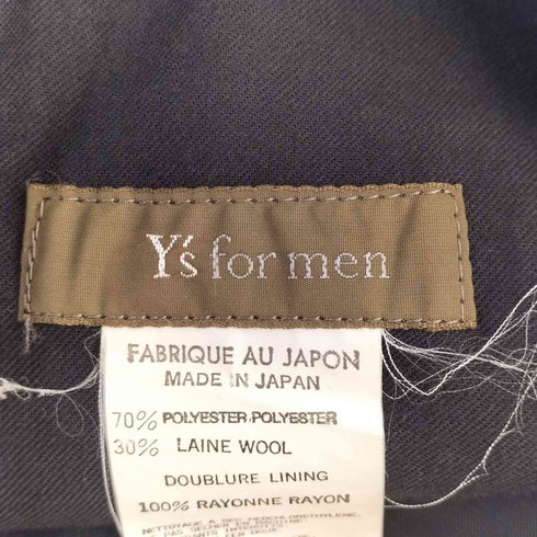 ワイズフォーメン Ys for men ポリエステルウールギャバジン 2タックイージーワイドパンツ メンズ