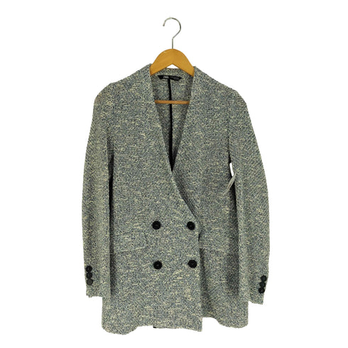 ザラ ZARA テクスチャー入り生地 ダブルブレスト ノーカラージャケット レディース import:XS