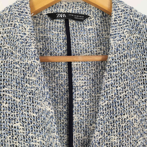 ザラ ZARA テクスチャー入り生地 ダブルブレスト ノーカラージャケット レディース import:XS