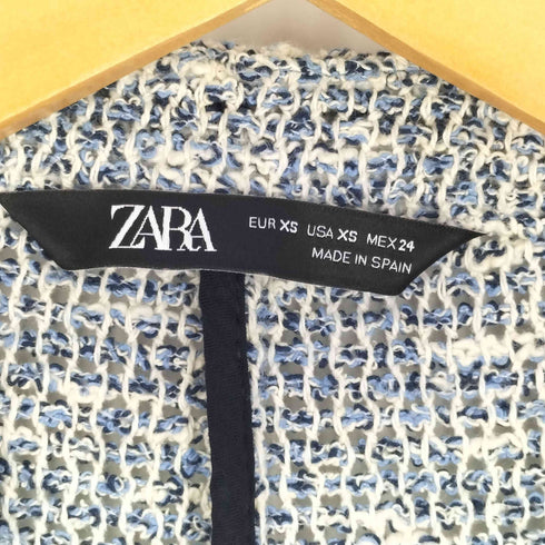ザラ ZARA テクスチャー入り生地 ダブルブレスト ノーカラージャケット レディース import:XS