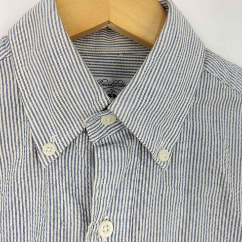 ブルックスブラザーズ BROOKS BROTHERS ALL COTTON シアサッカー ストライプ BD S/S シャツ メンズ import:S