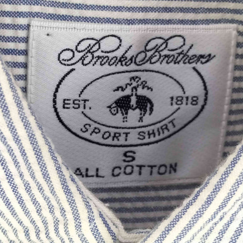 ブルックスブラザーズ BROOKS BROTHERS ALL COTTON シアサッカー ストライプ BD S/S シャツ メンズ import:S