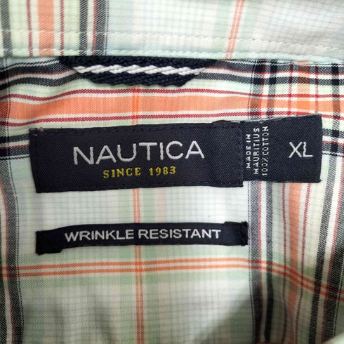 ノーティカ NAUTICA WRINKLE RESISTANT チェック BD シャツ メンズ import:XL