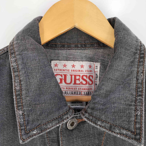 ゲス GUESS 4TH ブラック デニムトラッカージャケット メンズ import:XXL