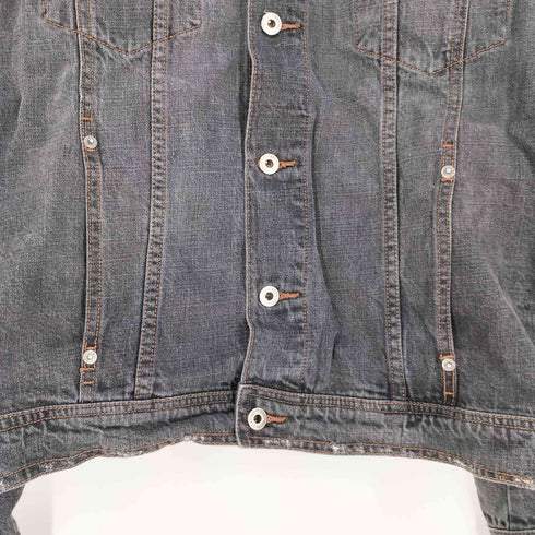 ゲス GUESS 4TH ブラック デニムトラッカージャケット メンズ import:XXL