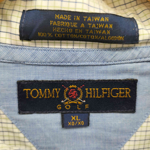 トミーヒルフィガーゴルフ TOMMY HILFIGER GOLF 00S グラフチェック ボタンダウン L/S シャツ メンズ import:XL
