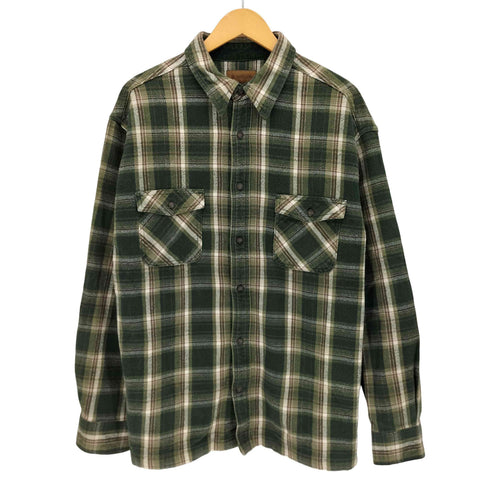 セントジョンズベイ STJOHNS BAY 90-2000S 茶タグ チェック ヘビー フランネル L/S シャツ メンズ import:XL