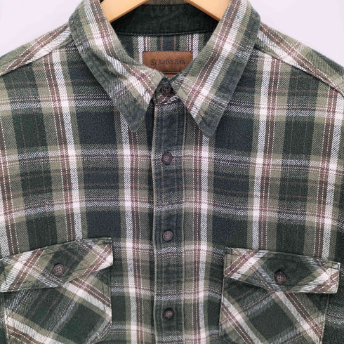 セントジョンズベイ STJOHNS BAY 90-2000S 茶タグ チェック ヘビー フランネル L/S シャツ メンズ import:XL