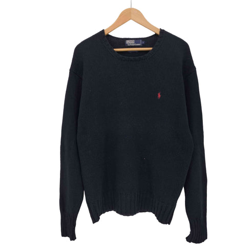 ポロバイラルフローレン Polo by RALPH LAUREN 90S 香港製 ポニー刺繍 コットン クルーネック ニット メンズ import:L