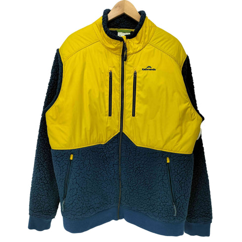 Kathmandu バイカラー 切替 ジップアップ ボア フリース ジャケット メンズ 2XL
