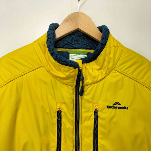 Kathmandu バイカラー 切替 ジップアップ ボア フリース ジャケット メンズ 2XL