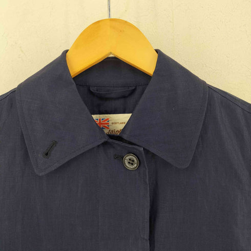 トラディショナルウェザーウェア Traditional Weatherwear リネン コーティング 比翼 ステンカラーコート レディース 36