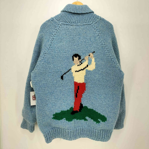 70-80s vintage ロケットTALON ゴルフ柄 カウチンニット メンズ