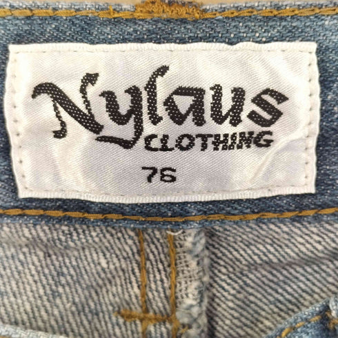 NYLAUS ダメージ加工 ラメペイントハーフデニムパンツ Y2K レディース 76