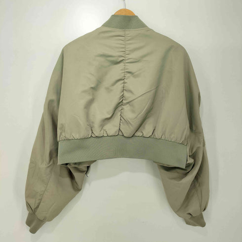 ザラ ZARA サテン クロップド ボンバージャケット レディース import:M