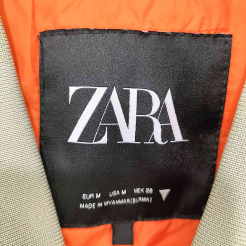 ザラ ZARA サテン クロップド ボンバージャケット レディース import:M