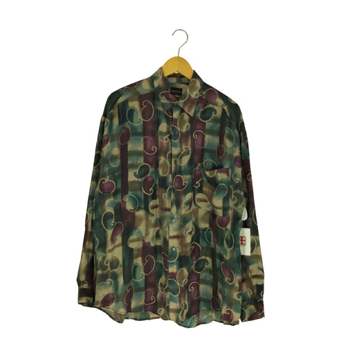 STRUCTURE シルク100% 総柄 レギュラーカラーシャツ メンズ import:L