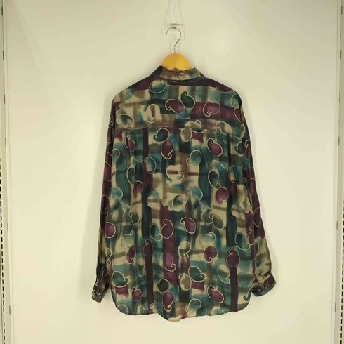 STRUCTURE シルク100% 総柄 レギュラーカラーシャツ メンズ import:L