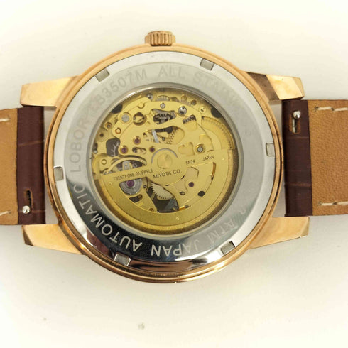 LOBOR DYNASTY CHARLEMAGNE BROWN 自動巻き腕時計 メンズ