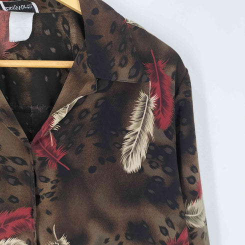 BONWORTH 総柄 オープンカラーシャツ レディース